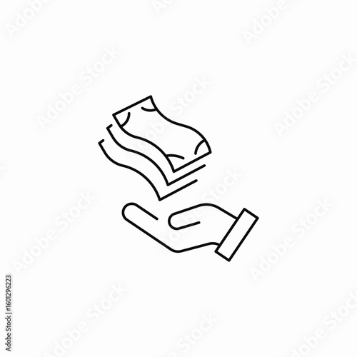 hand holding money icon sign vector