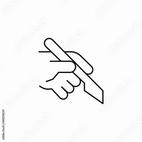 hand holding scalpel icon sign vector