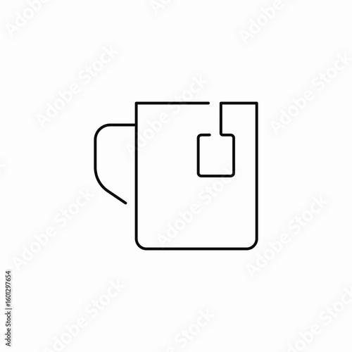 mug tea bag icon sign vector