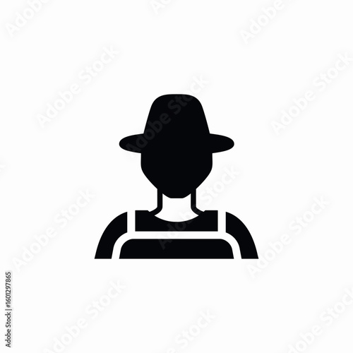 farm worker icon sign vector