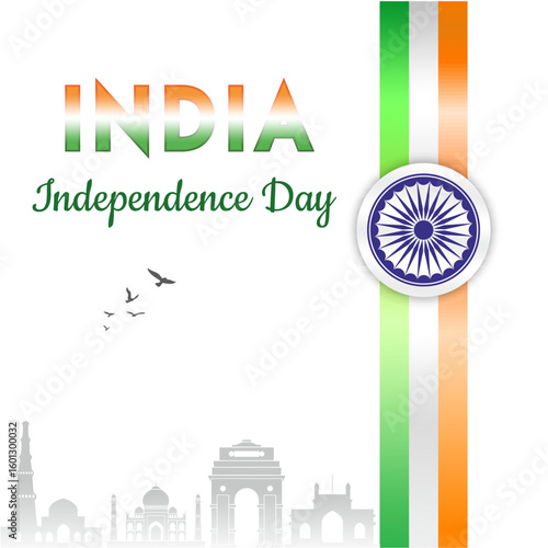 Patriotic Indian Square Banner Design for Independence Day Celebration
