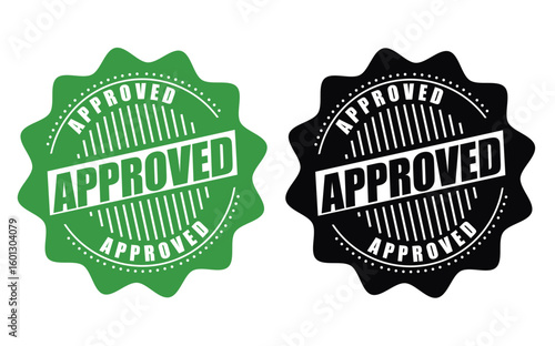 Approved Badge Stamp – Certified Approval Vector Label