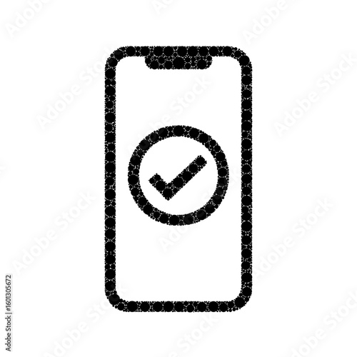 Mobile loan approval screen with checkmark – Fast processing, digital loans