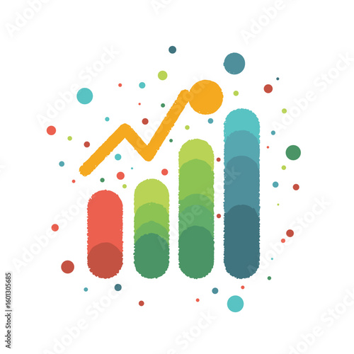 Real-time spending tracker icon with color bars – Budget control and financial habits