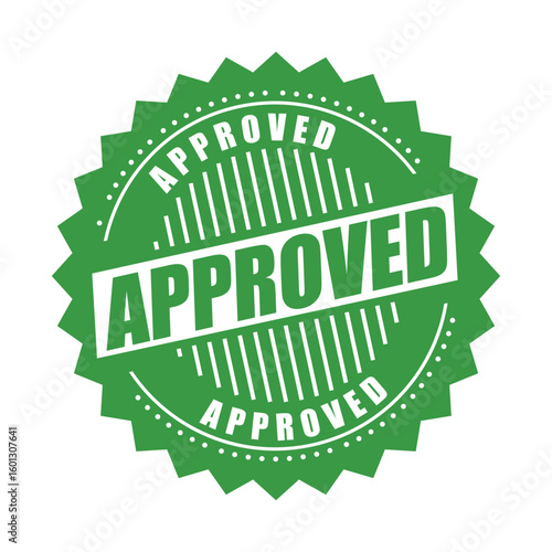 Approved Badge Stamp – Certified Approval Vector Label