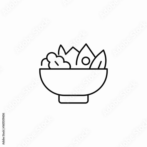 healthy food salad icon sign vector