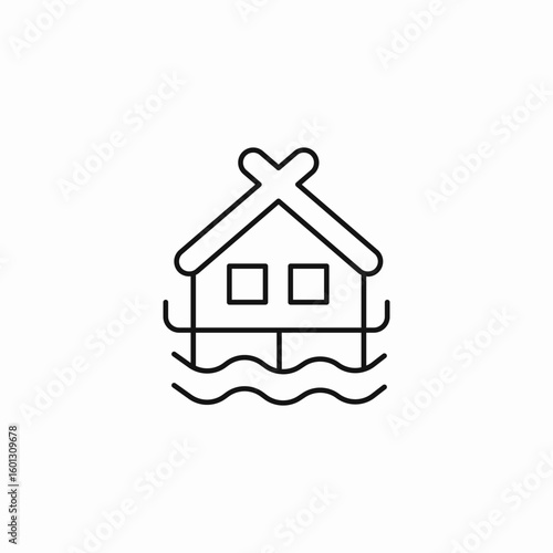 house water flood icon sign vector