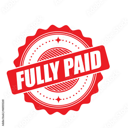Fully Paid Stamp Label – Payment Completion Seal Vector
