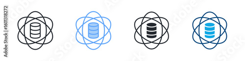 Data Science Icon Set Multiple Style. Designed In Outline, Blue, Glyph, Dual Tone