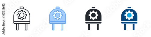 Plug And Play Icon Set Multiple Style. Designed In Outline, Blue, Glyph, Dual Tone