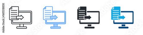 Digitization Icon Set Multiple Style. Designed In Outline, Blue, Glyph, Dual Tone