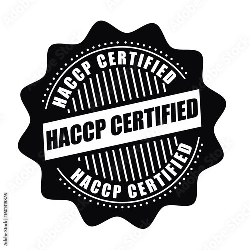 HACCP Certified Stamp – Food Safety Compliance Vector Badge