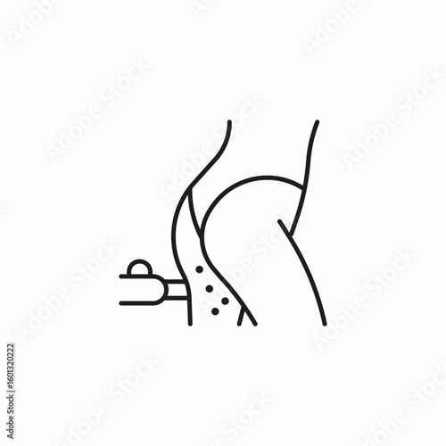 buttock hair removal icon sign vector