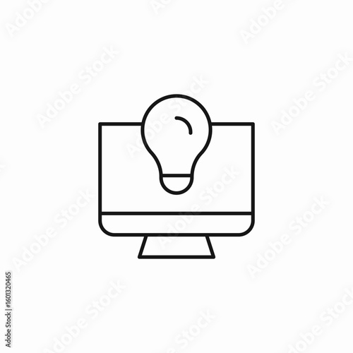 computer lightbulb idea icon sign vector