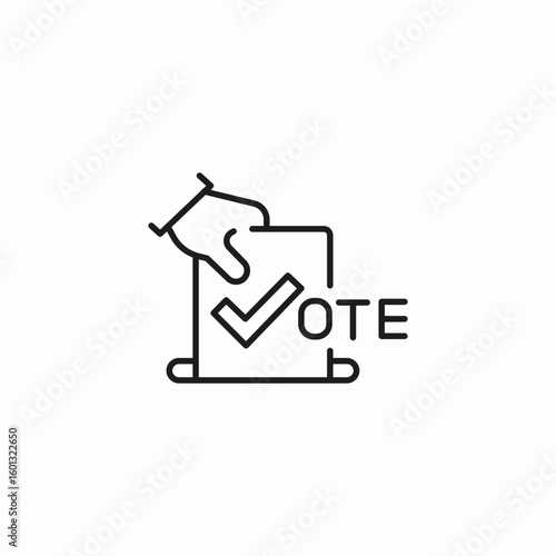 hand voting ballot icon sign vector