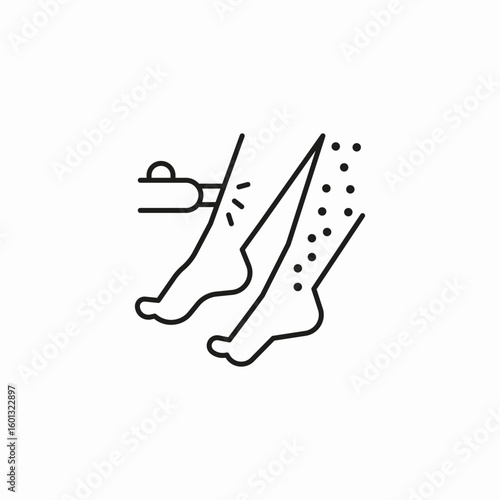 legs hair epilation icon sign vector