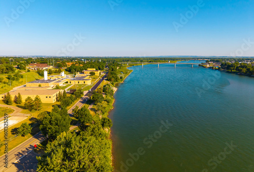 Foto Bismarck city bridges along Missouri river