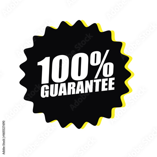 100% Guarantee Label – Vector Badge for Trust, Assurance, and Quality Commitment