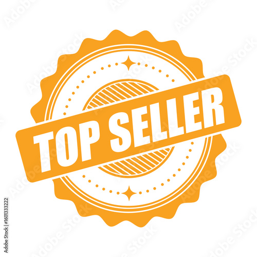 Top Seller Stamp Label – Bestseller Award Seal Vector Design