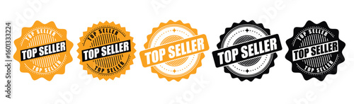 Top Seller Stamp Label – Bestseller Award Seal Vector Design