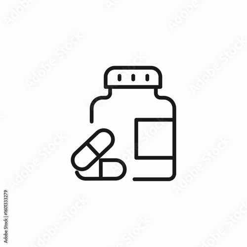 pills bottle outside icon sign vector