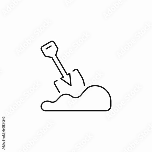 shovel digging soil icon sign vector