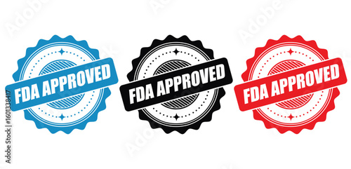 FDA Approved Stamp Label – Official Approval Seal Vector Design
