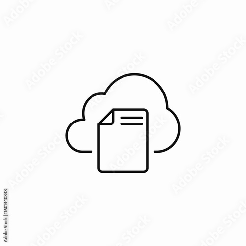 cloud document storage icon sign vector