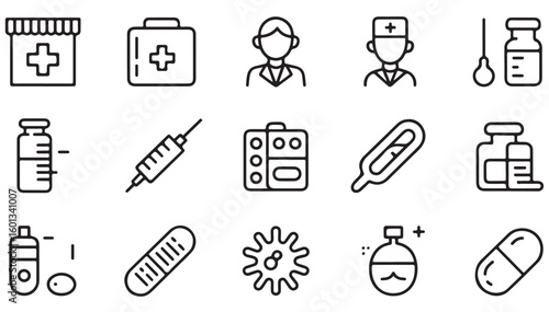Medical & Healthcare Line Icons Set