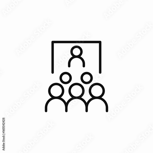 group audience presentation icon sign vector