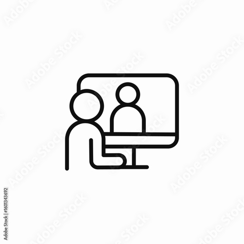 person video call icon sign vector