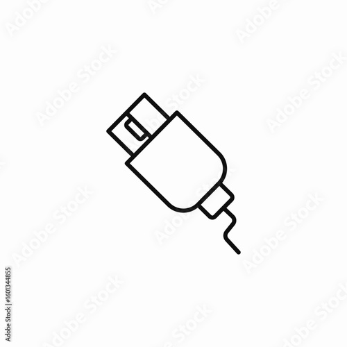 usb cable end icon sign vector