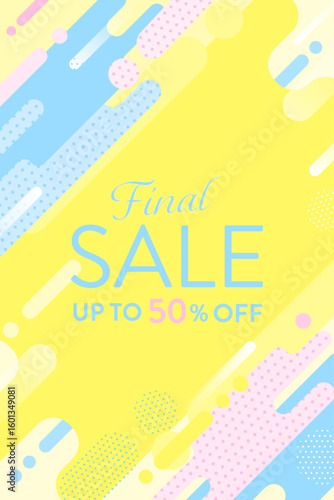 ポップでかわいい、メンフィス背景素材 ( フレーム　見出し　タイトル　メンフィス　チラシ　セール )	