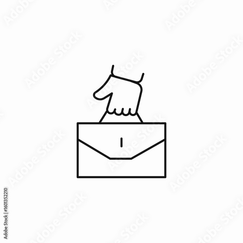 hand holding briefcase icon sign vector