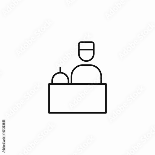 person behind podium icon sign vector