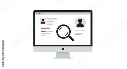 Minimalist job search interface on desktop monitor