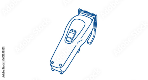 Electric hair clipper in simple line art style