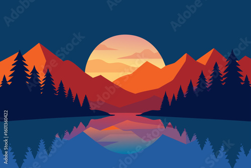 sunset over the mountains