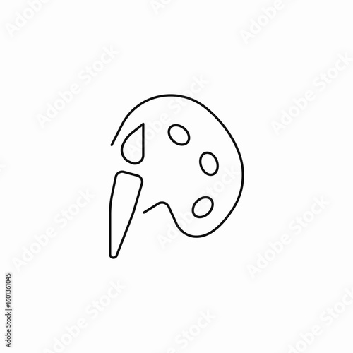 art palette brush icon sign vector