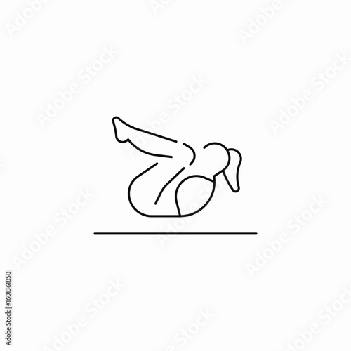 crunches exercise abs icon sign vector