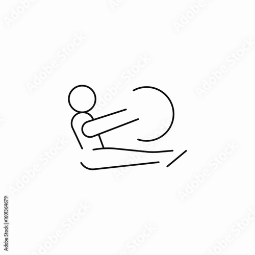 person doing sit-ups sport icon sign vector