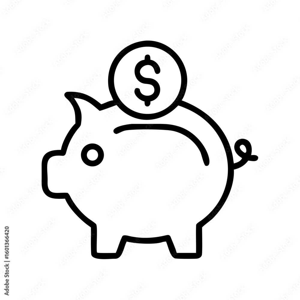 Obraz premium Piggy bank with coin symbolizing savings and financial planning 