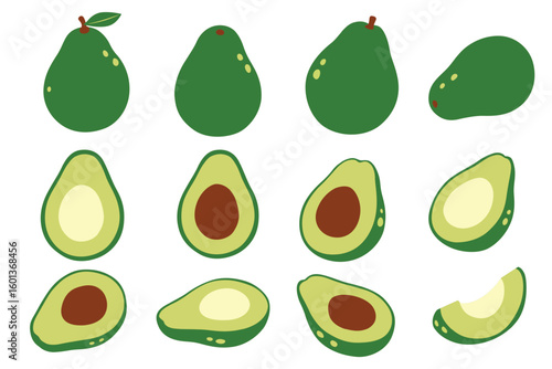 Avocado vector logo isolated on white background.	
