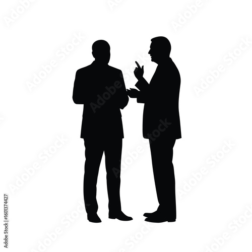 Wallpaper Mural Business Meeting Silhouette Two Men in Suits Discussing Ideas and Strategies in a Professional Setting Teamwork and Collaboration Torontodigital.ca