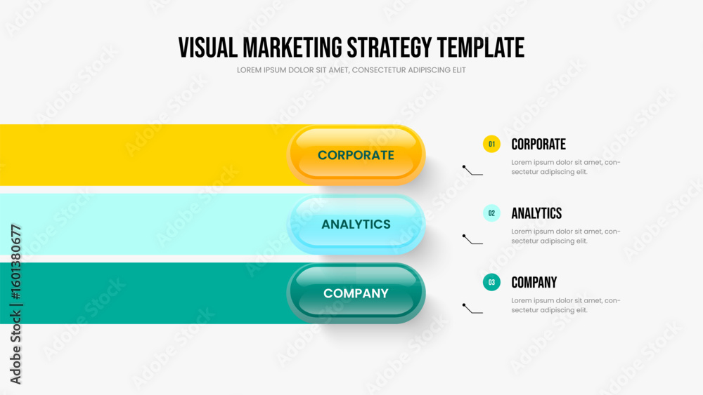 Fototapeta premium Investor Profile 3 Option Infographic Slideshow Template. Visual Analysis Frame Layout Vector Illustration. Advertising Campaign Three Element Diagram Presentation Design.