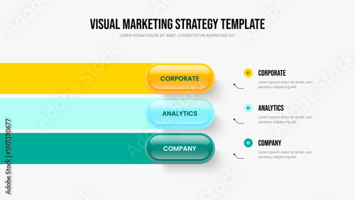 Investor Profile 3 Option Infographic Slideshow Template. Visual Analysis Frame Layout Vector Illustration. Advertising Campaign Three Element Diagram Presentation Design.