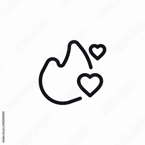 fire hearts icon sign vector