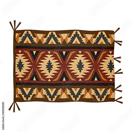 Abstract tribal flag design with earth toned geometric shapes Perfect for cultural themes and trendy decor
