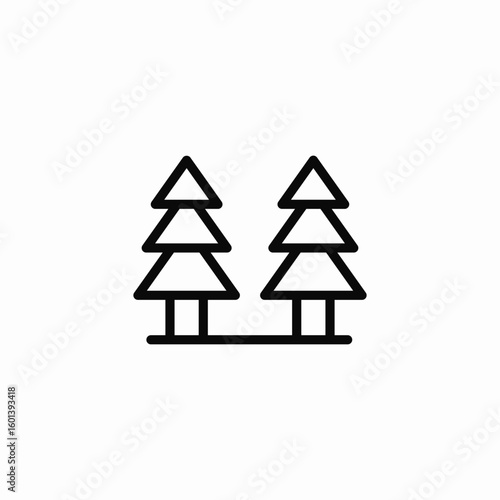 fir forest icon sign vector