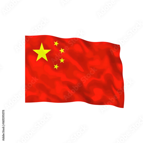 Vibrant flag of China with bold red background adorned with striking yellow stars Perfect for patriotic projects and cultural concepts